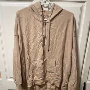 Aerie 1/4 zip nude hoodie in size L